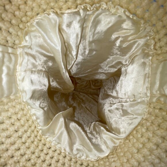 Handmade Women’s Cream White Cotton Crochet With Textured Bobble Shoulder Bag - Picture 9 of 10